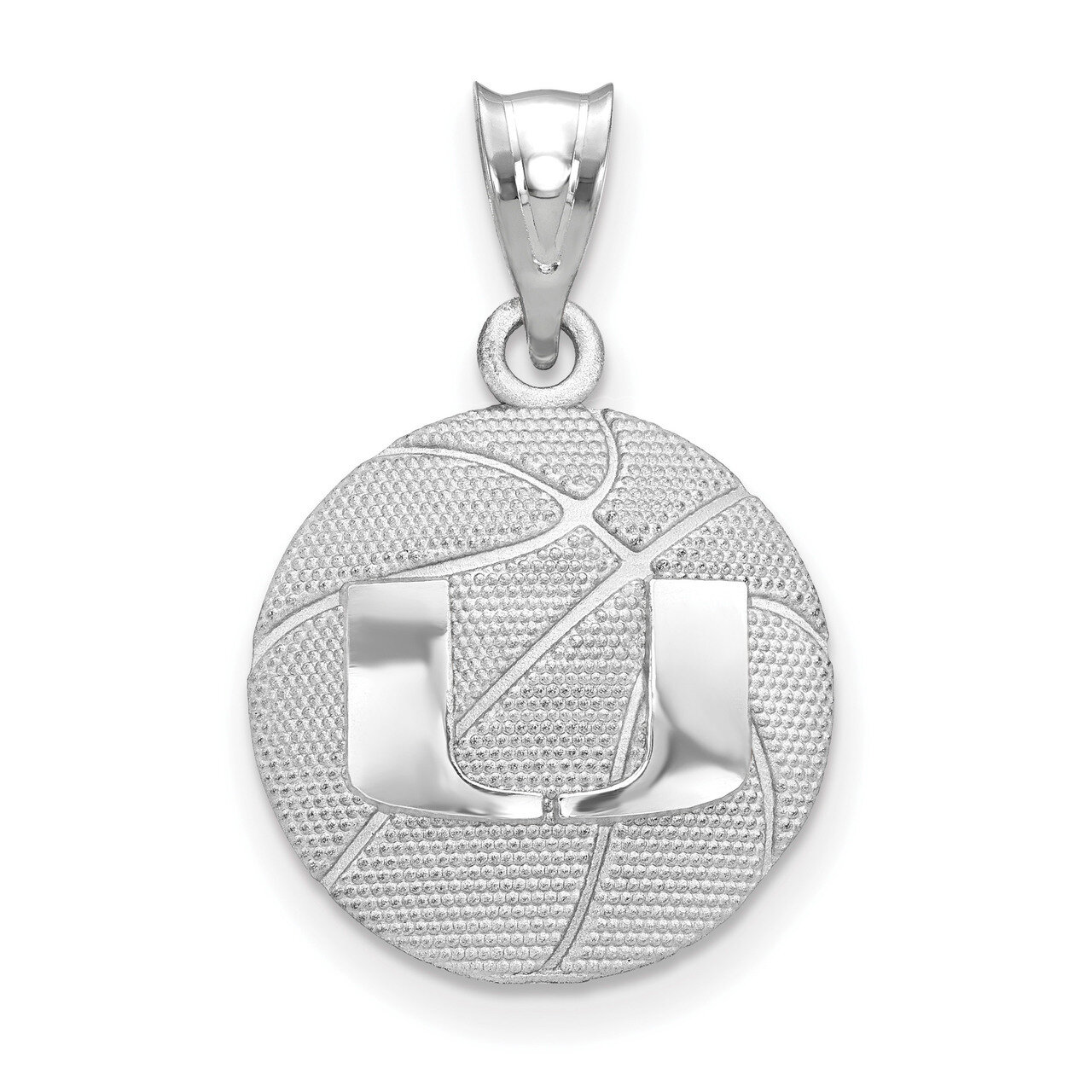 The University of Miami Basketball Pendant - Sterling Silver SS507UMF