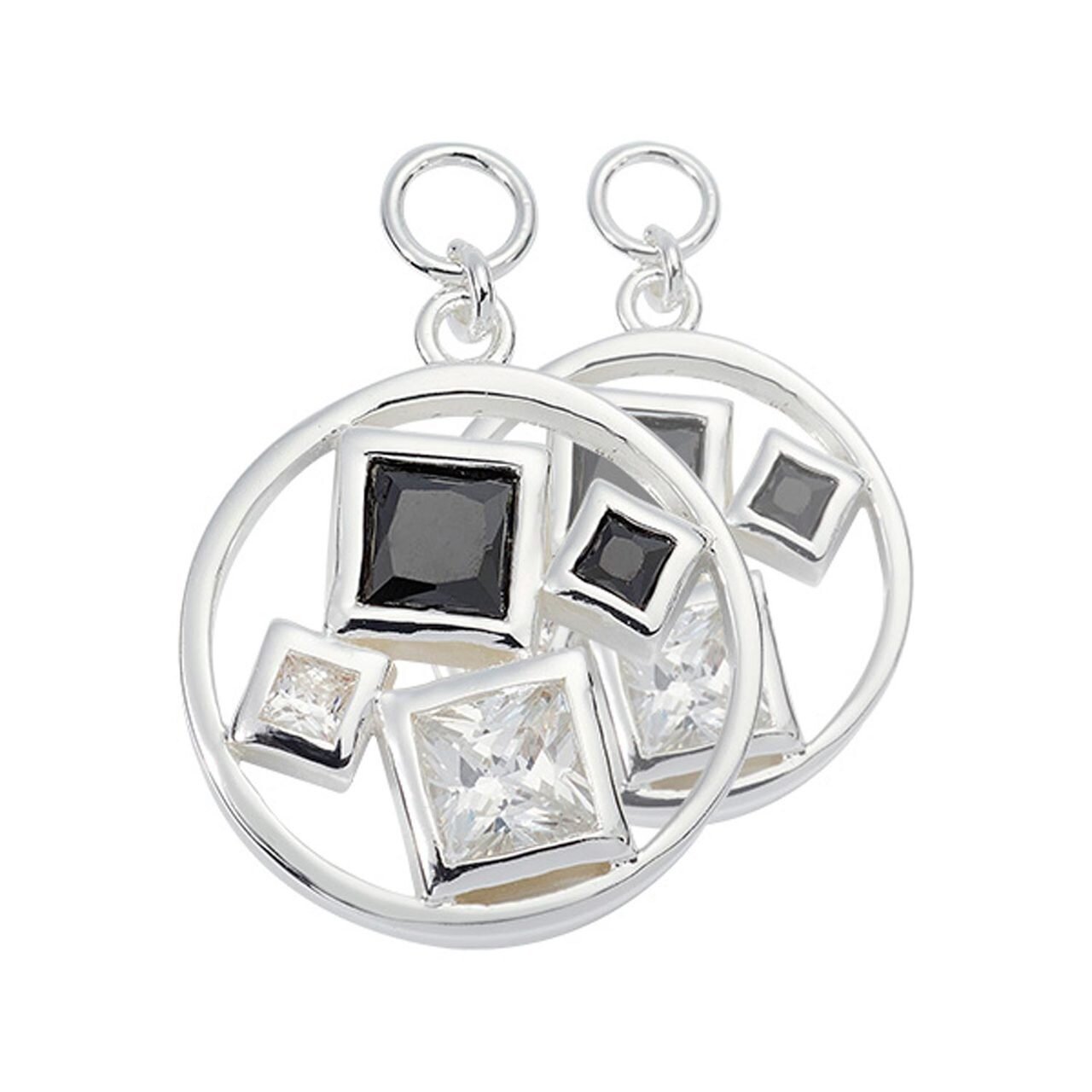 Nikki Lissoni Squared Earring Coins Silver-plated 15mm EAC2069SS