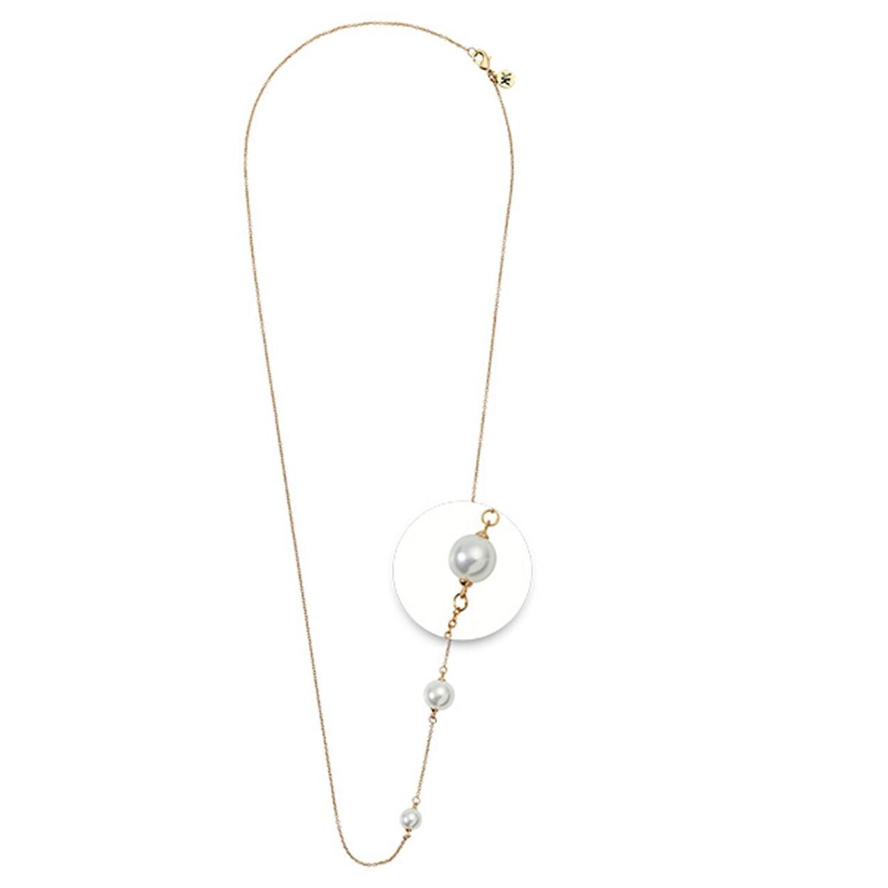 Nikki Lissoni White Pearl Gold-plated Necklace 80cm Compatible with Pendant N1032G80