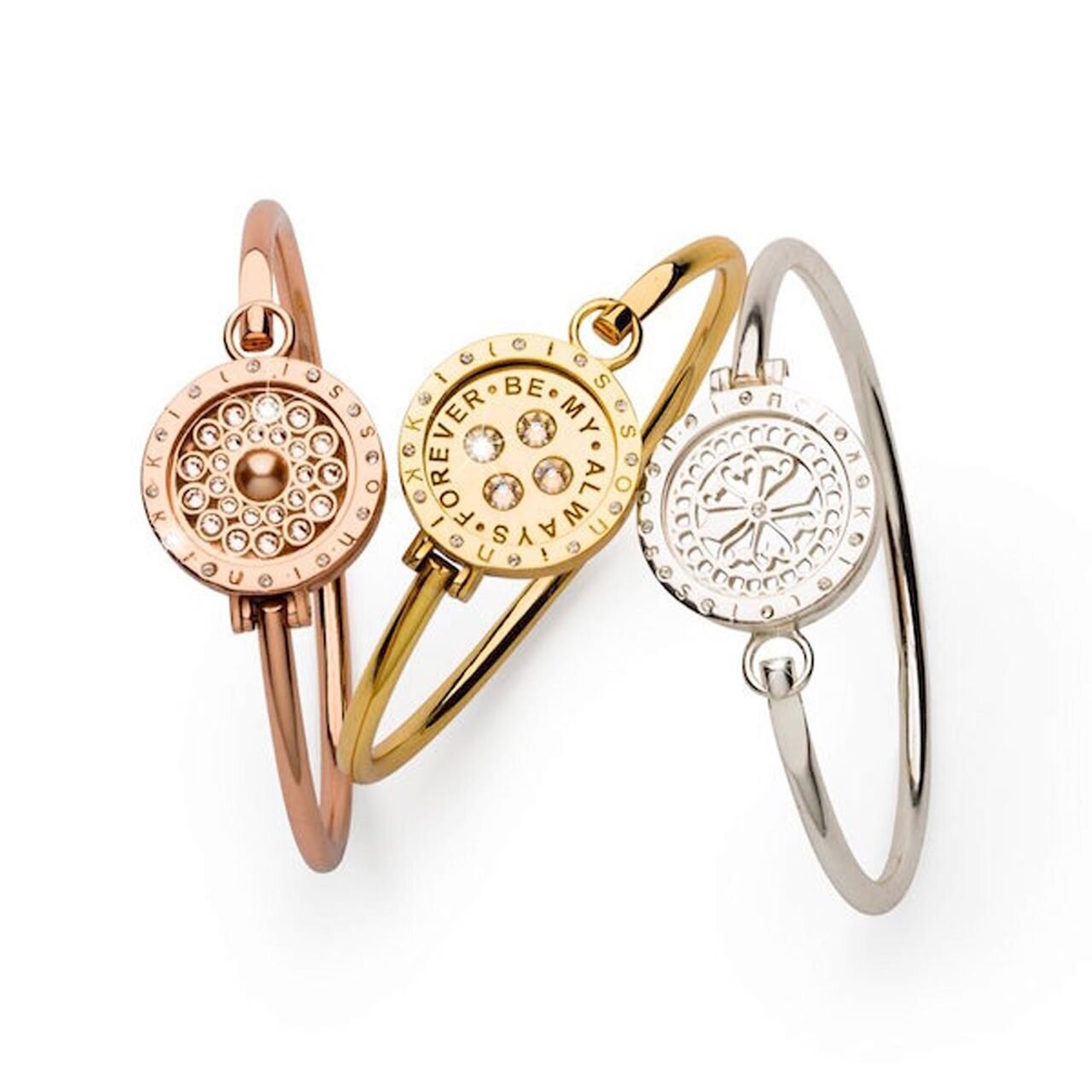 Nikki Lissoni Three 23.6mm Coins Inside Three 25mm Pendant Bangle Bracelet 17cm In Length with Delu…