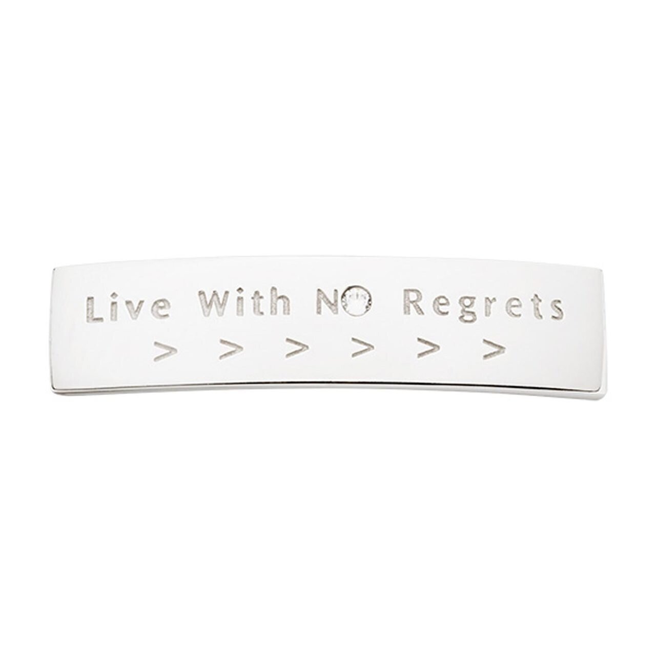 Nikki Lissoni Silver-plated Medium Tag of 42 x 9 mm with Swarovski Stones Live with No Regrets T101…