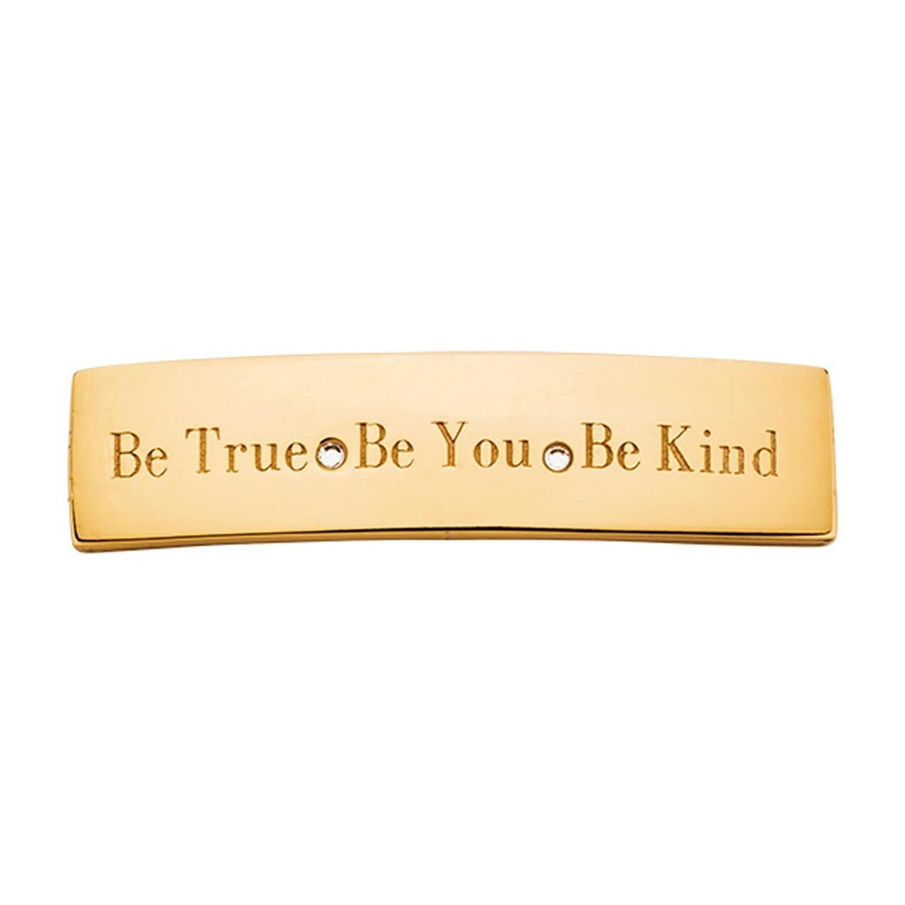 Nikki Lissoni Gold-plated Medium Tag of 42 x 9 mm with Swarovski Stones Be True. Be You. Be Kind. T…