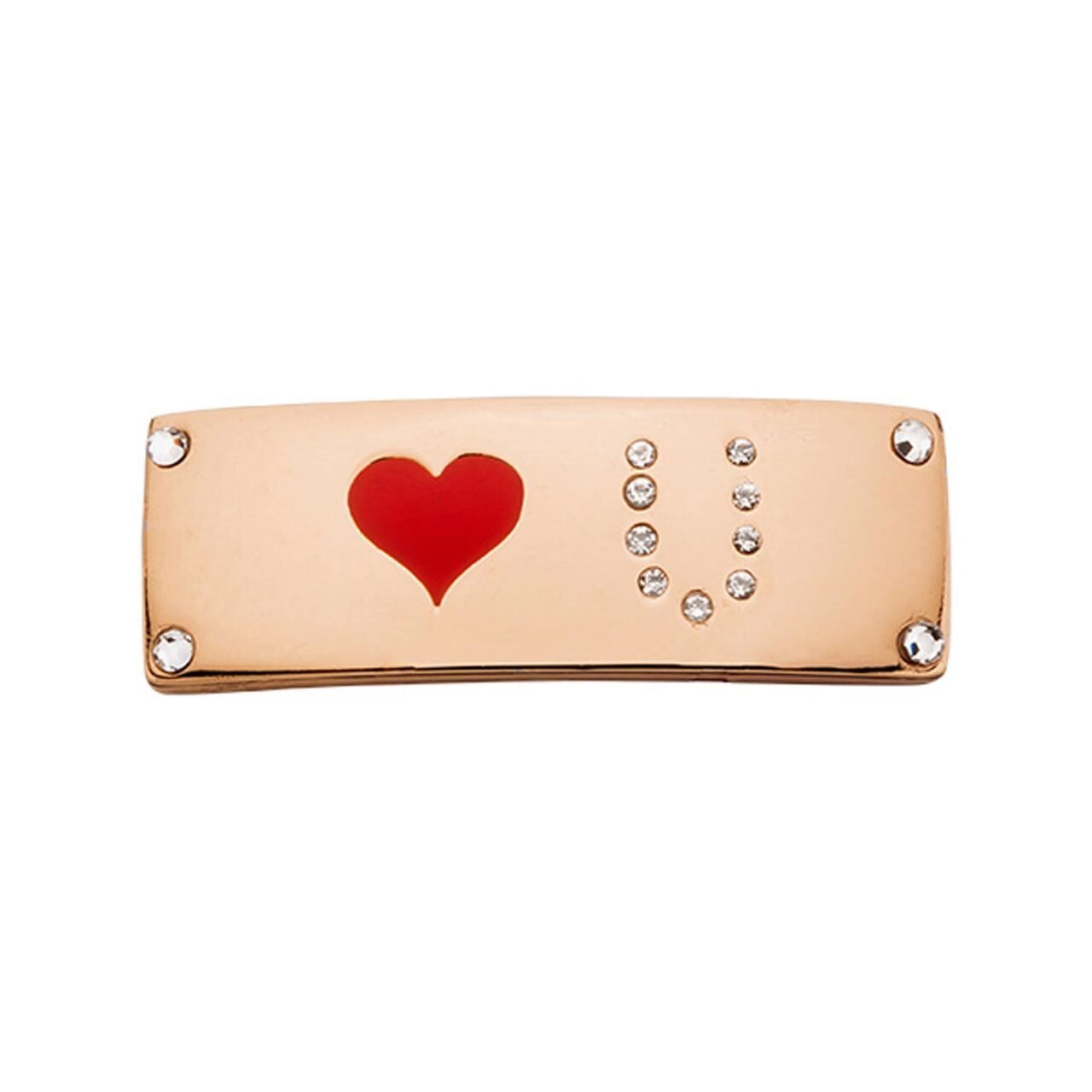 Nikki Lissoni Rose Gold-plated Small Tag of 26 x 9 mm Love U T1011RGS, MPN: T1011RGS, 8719075306697