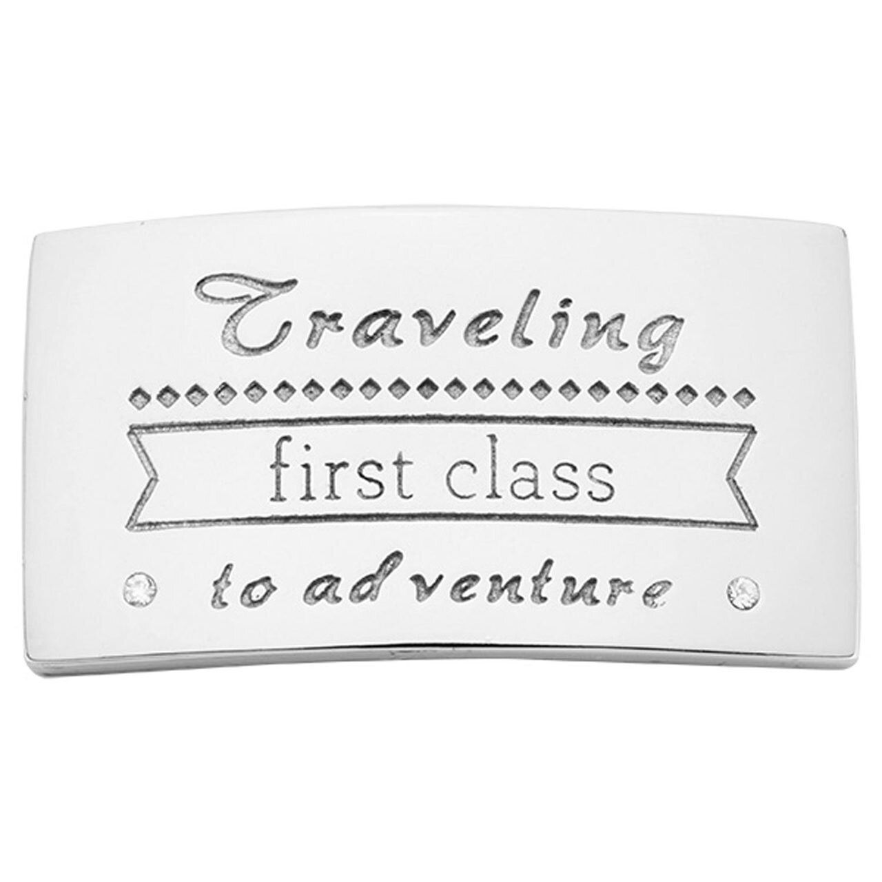 Nikki Lissoni Silver-plated Large Tag of 34 x 19 mm Traveling To Adventure T1002SL