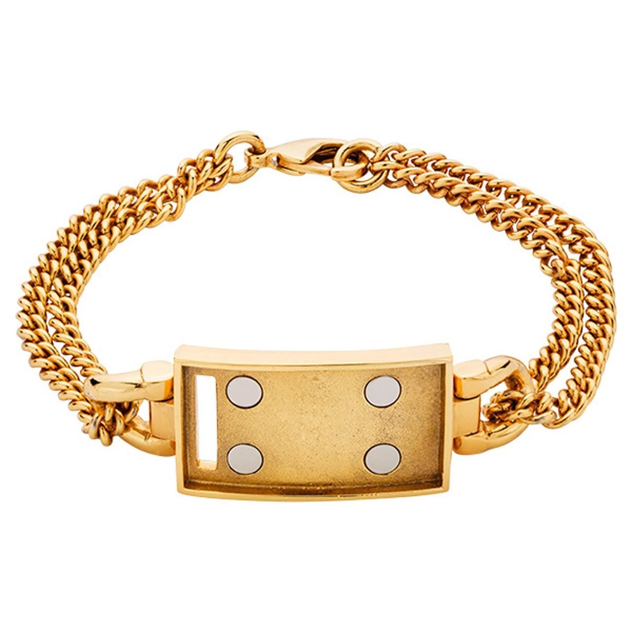 Nikki Lissoni Gold-plated Double-Chain Bracelet of 19cm For Large Magnetic Tags TB06G19L