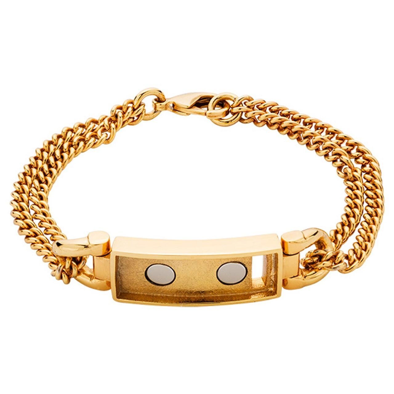 Nikki Lissoni Gold-plated Double-Chain Bracelet of 21cm For Small Magnetic Tags TB05G21S