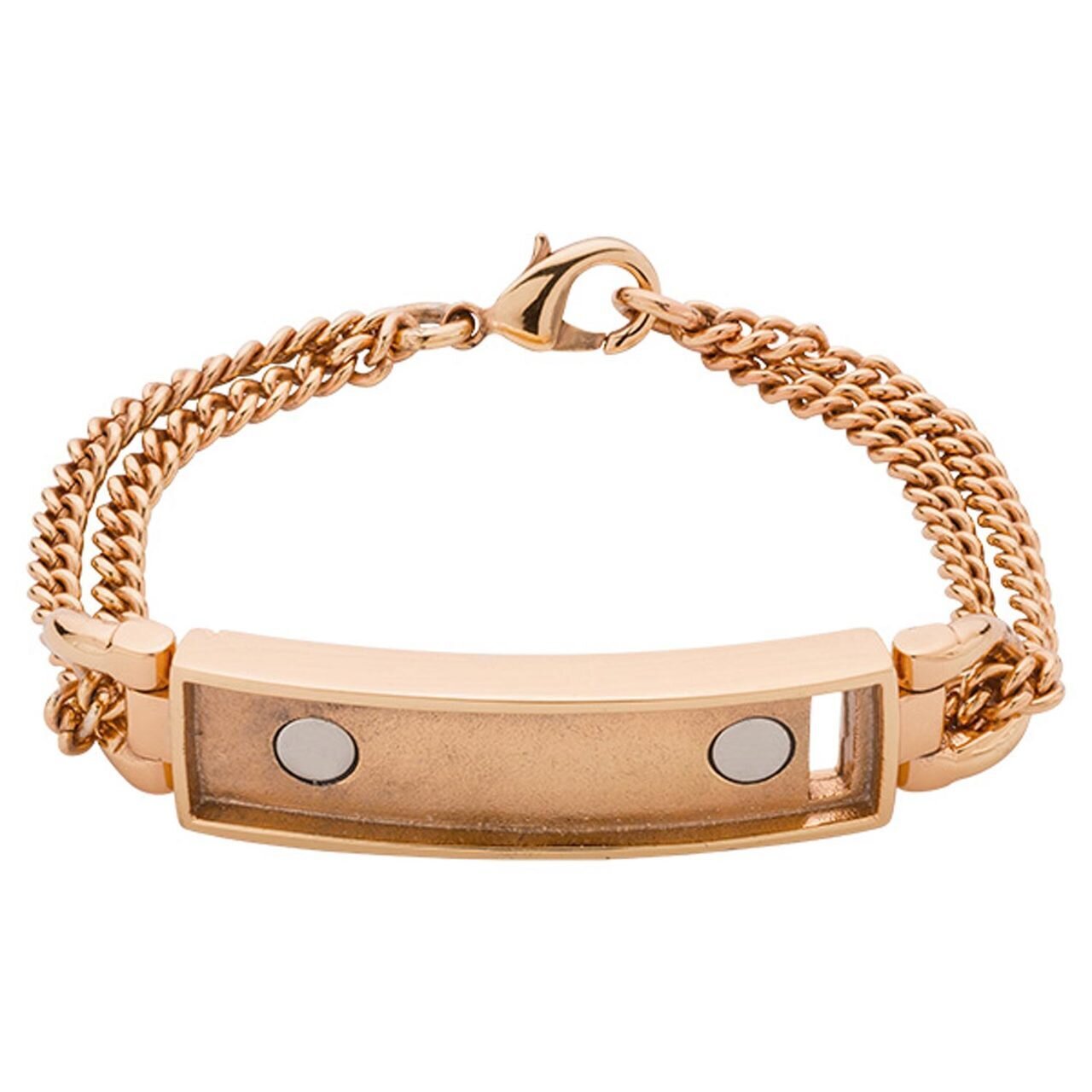 Nikki Lissoni Rose Gold-plated Double-Chain Bracelet of 21cm For Medium Magnetic Tags TB04RG21M