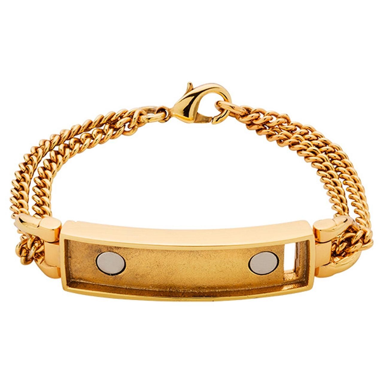 Nikki Lissoni Gold-plated Double-Chain Bracelet of 21cm For Medium Magnetic Tags TB04G21M