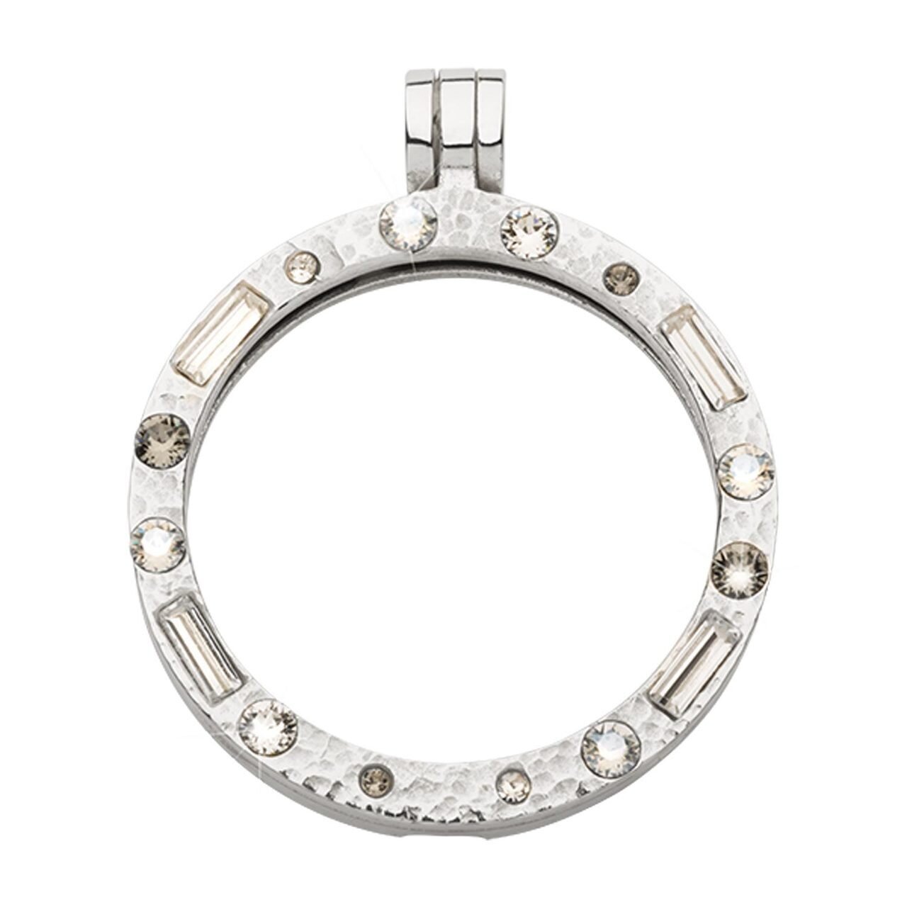 Nikki Lissoni Silver-plated Hammered Pendant with Swarovski Stones 35mm P12SM, MPN: P12SM, 87190753…