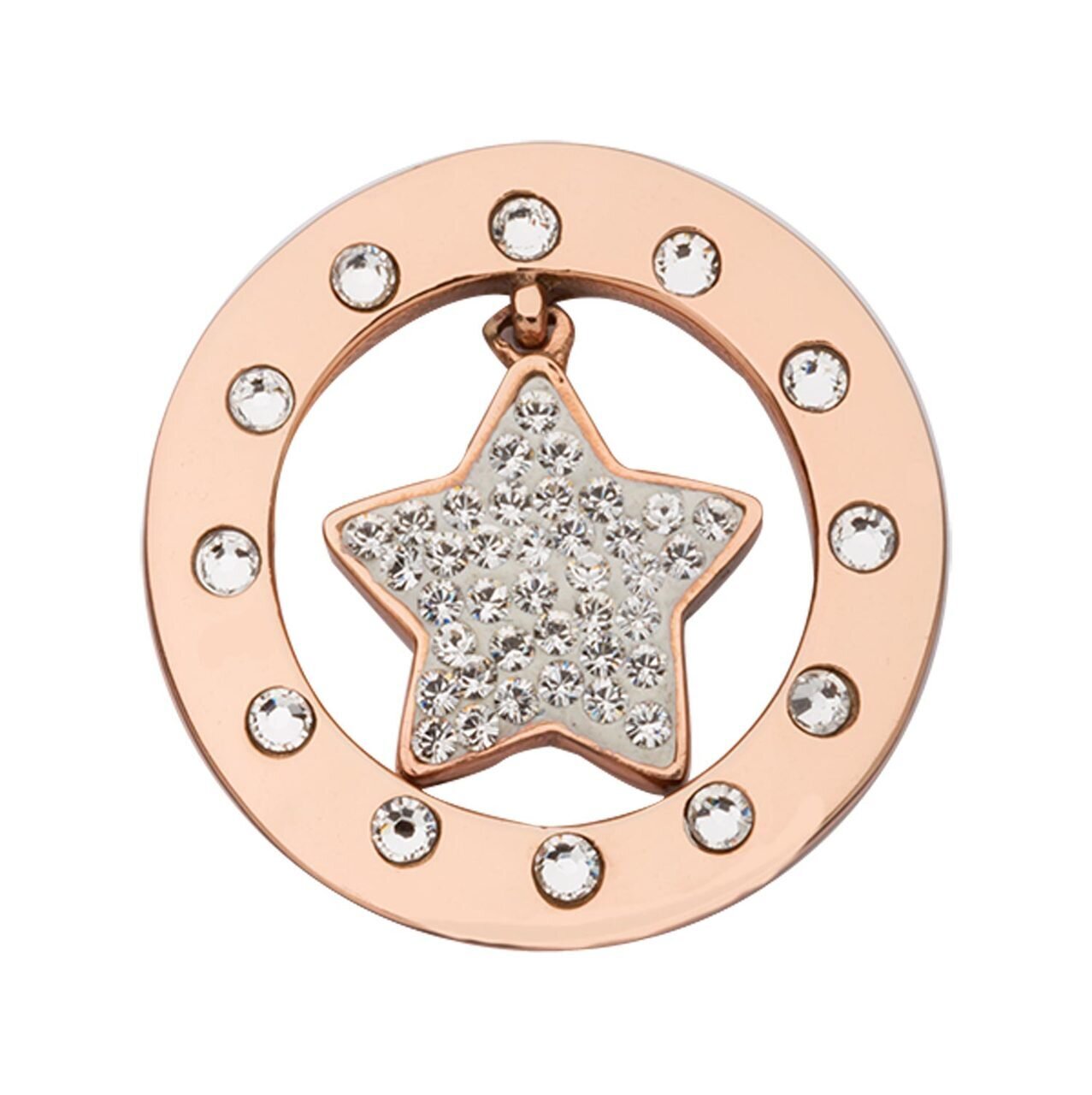 Nikki Lissoni Twinkle Star with Swarovski Crystals Rose Gold-plated 23.6mm Coin C1651RGS