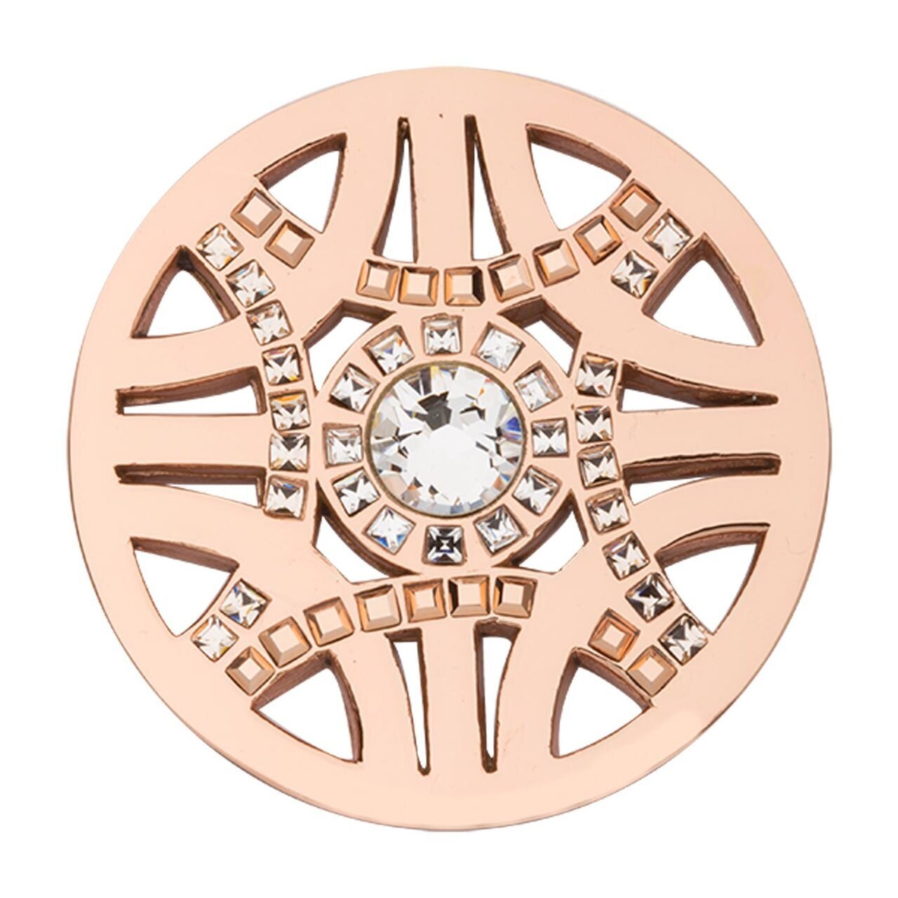 Nikki Lissoni Royal Chic with Swarovski Crystals Rose Gold-plated 33mm. Coin C1650RGM