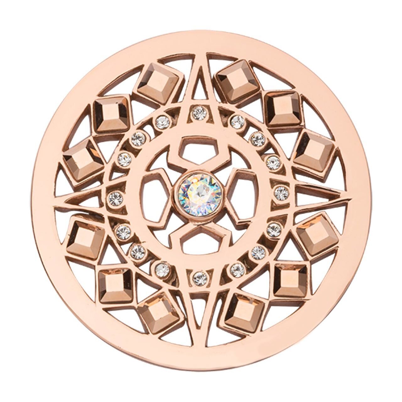Nikki Lissoni Shooting Star with Swarovski Crystals Rose Gold-plated 33mm. Coin C1648RGM