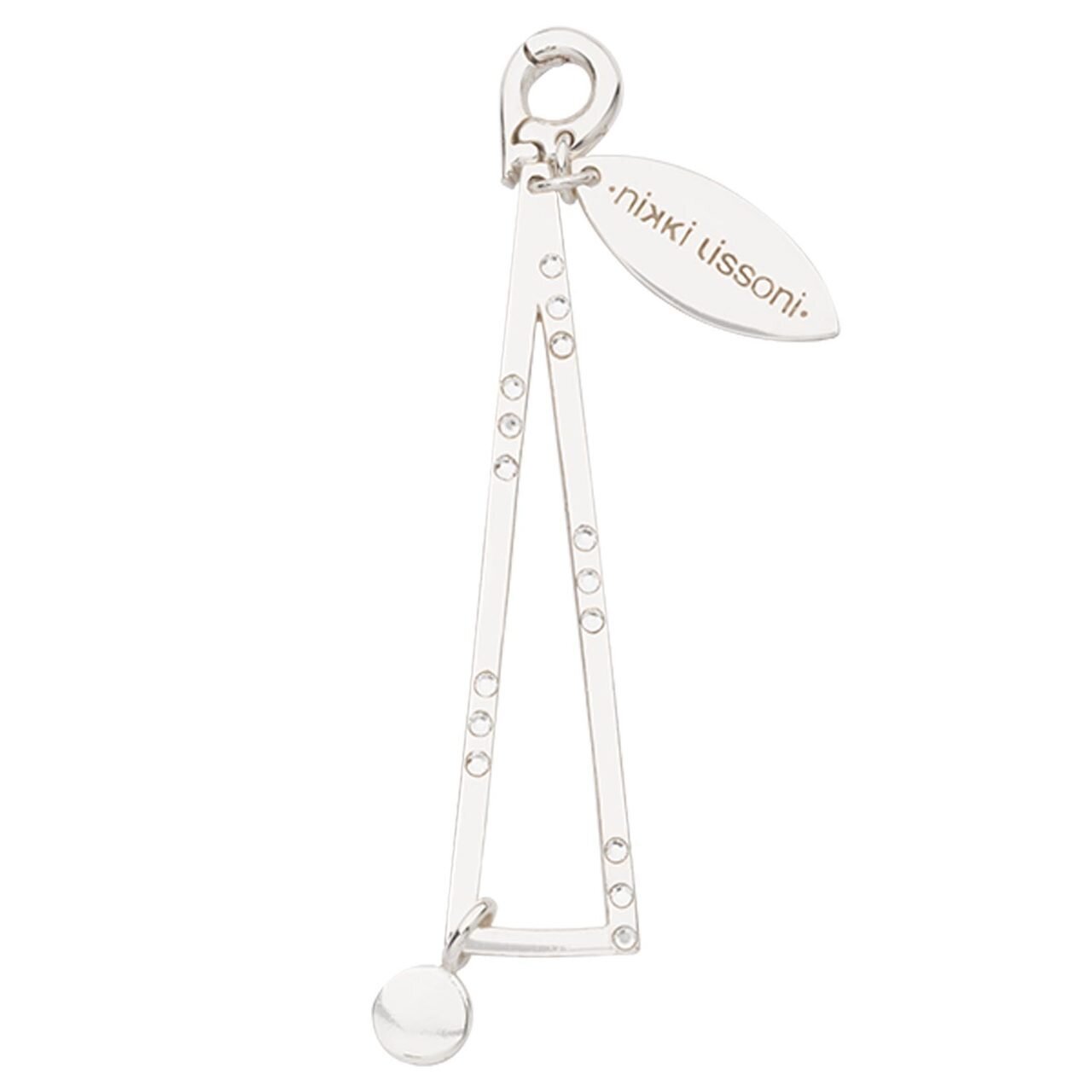Nikki Lissoni Chic Long Triangle Charm with Swarovski Crystals Silver-plated 58mm D1254SL