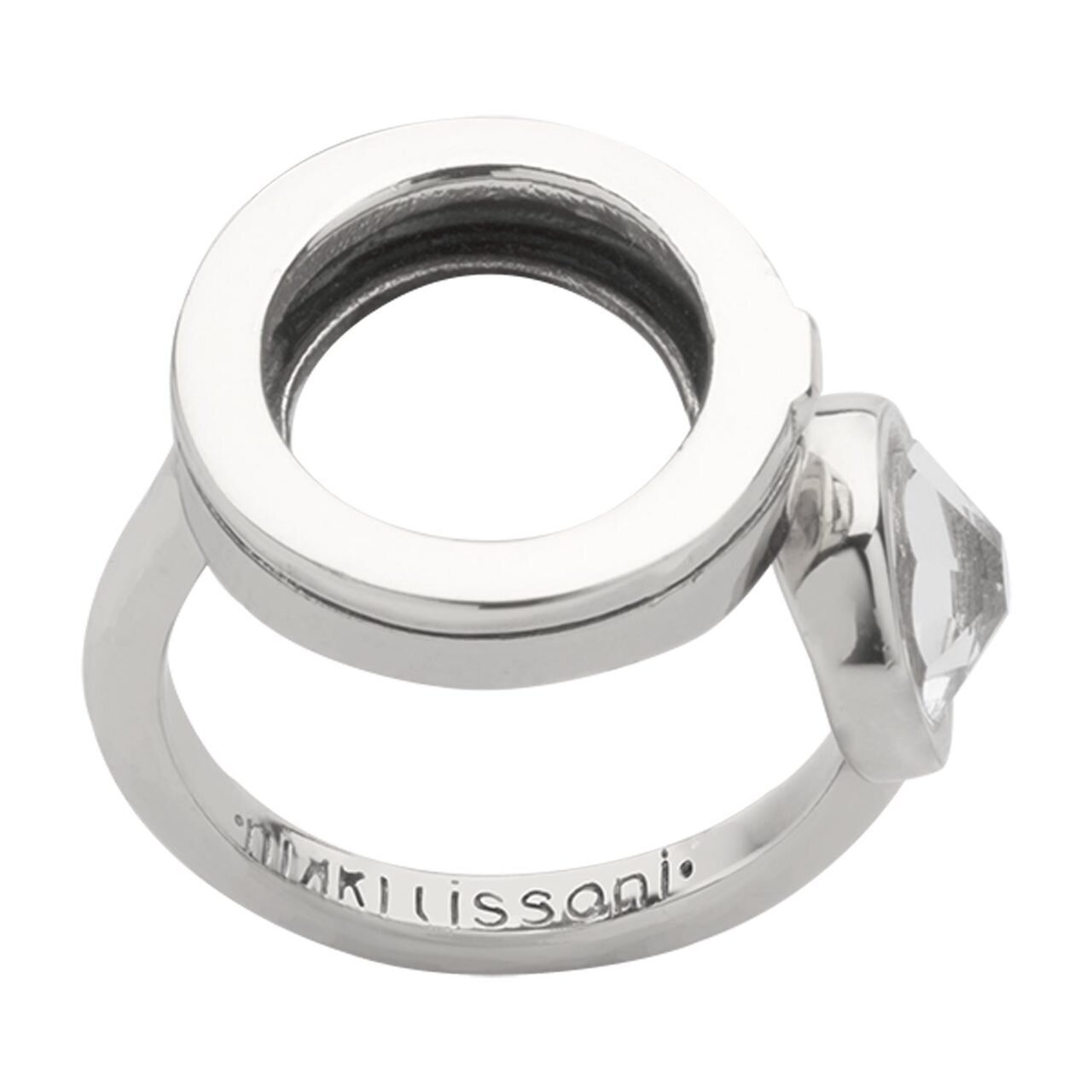 Nikki Lissoni Interchangeable Open Ring with Swarovski Stone Silver-plated Size 11 R1007S11, MPN: R…
