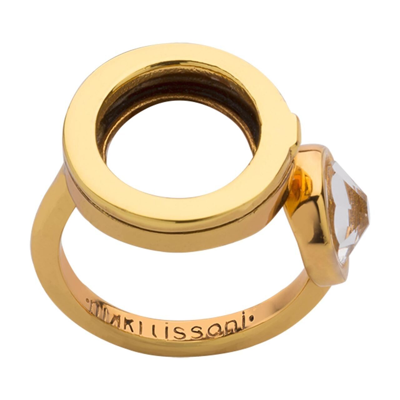 Nikki Lissoni Interchangeable Open Ring with Swarovski Stone Gold-plated Size 11 R1007G11