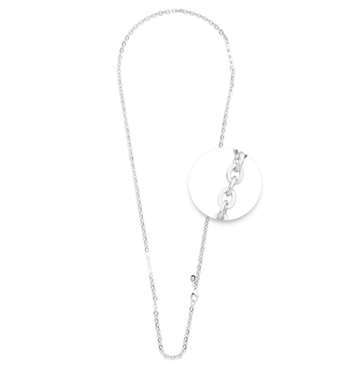 Nikki Lissoni Flattened Cable Chain 4 x 5mm with Statements Swarovski Stones Silver-plated 60cm N1028S60