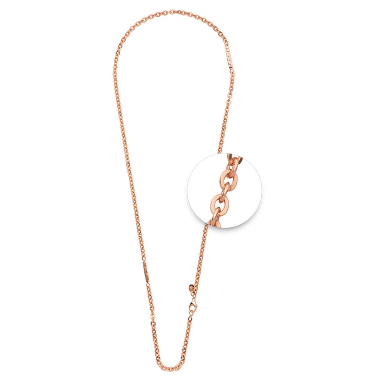 Nikki Lissoni Flattened Cable Chain 4 x 5mm with Statements Rose Gold-plated 60cm N1027RG60