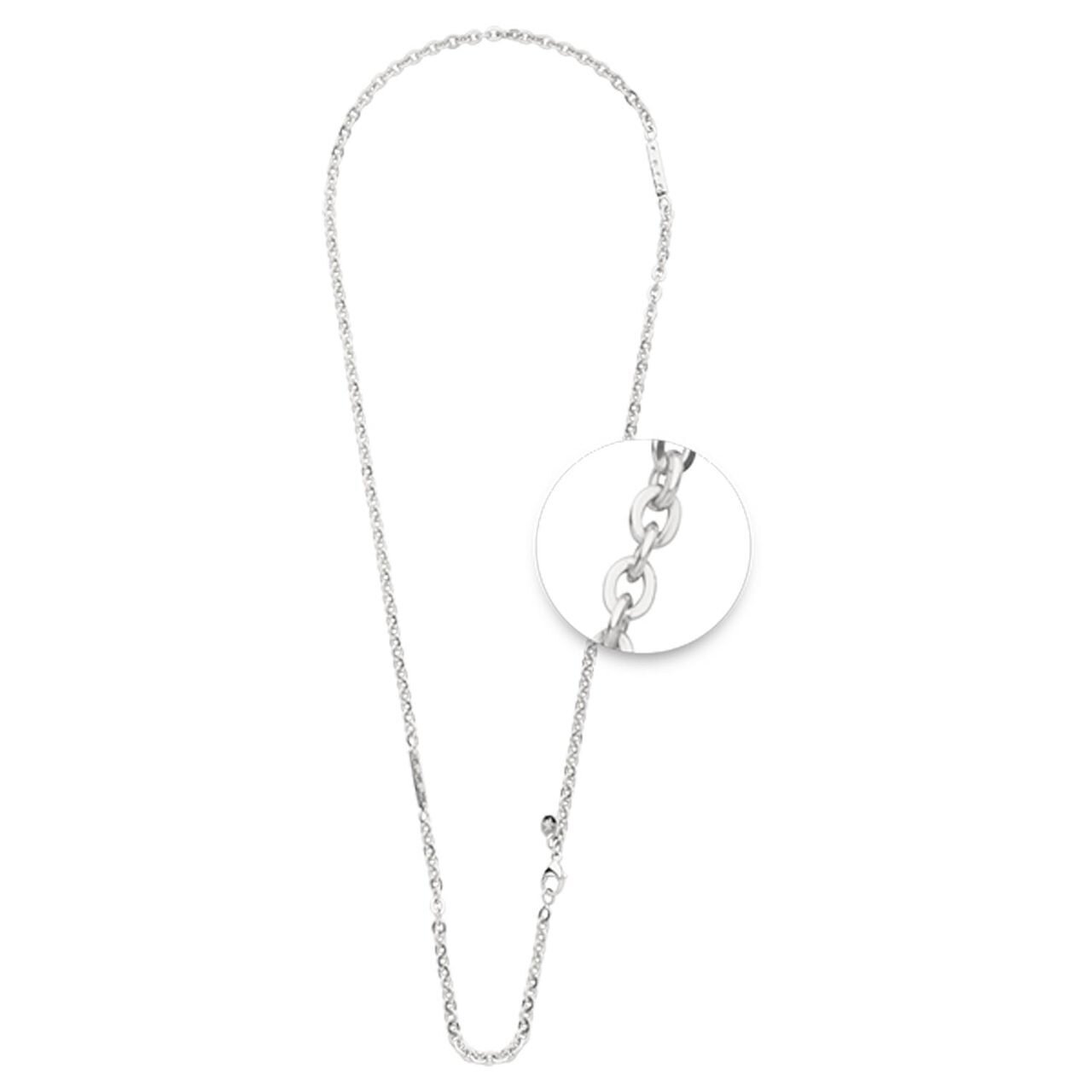 Nikki Lissoni Flattened Cable Chain 4 x 5mm with Statements Silver-plated 60cm N1027S60