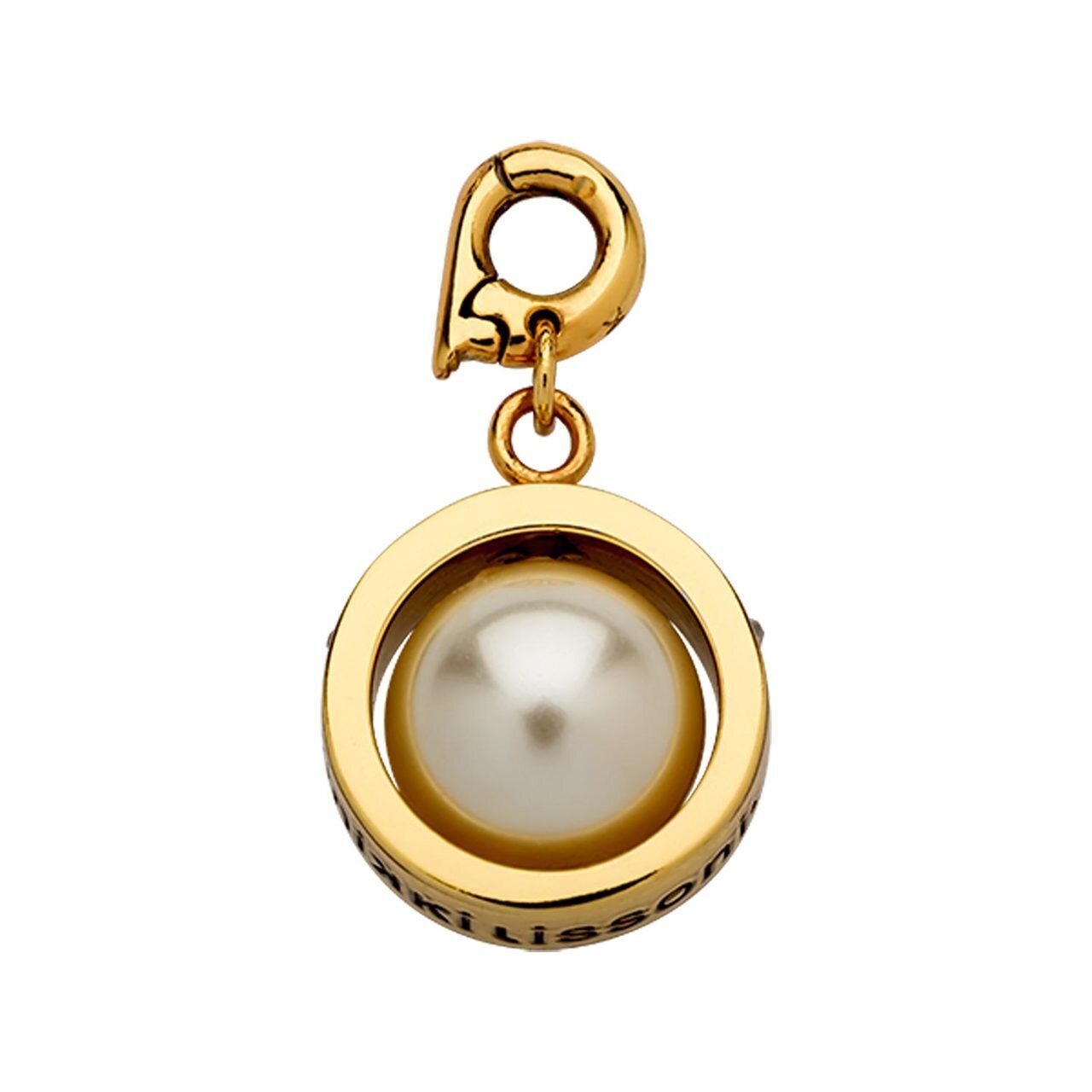 Nikki Lissoni In The Middle of The Day Charm with Crystal Pearl Swarovski Crystals Gold-plated 17mm D1253GS