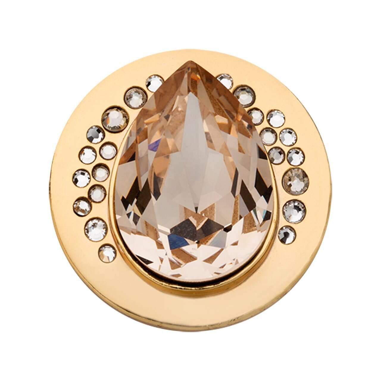 Nikki Lissoni Teardrop with Swarovski Crystals Gold-plated 23.6mm Coin C1637GS