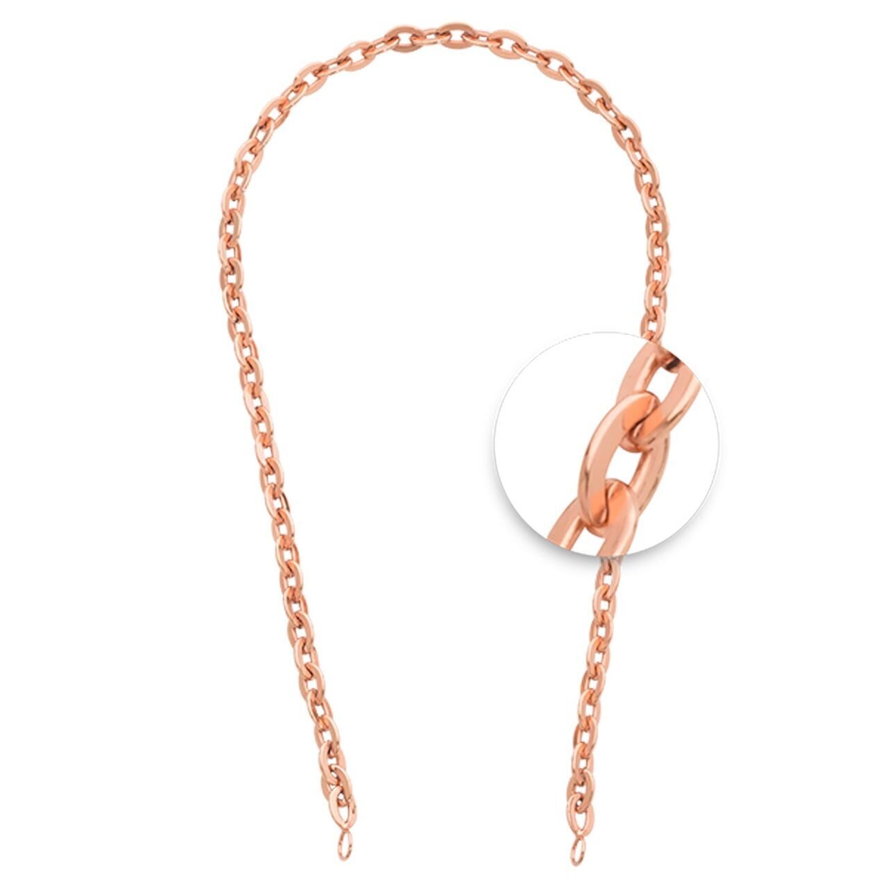 Nikki Lissoni 0 Anchor Rolled Flat Cable Chain 6 x 8mm For Tags Rose Gold-plated 40cm N1026RG4