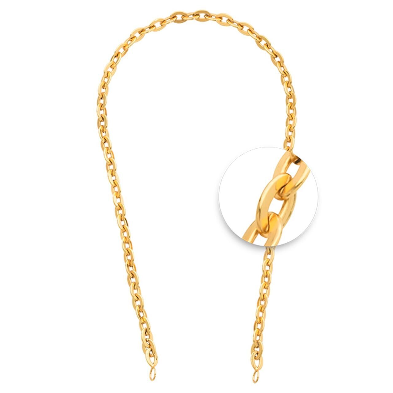 Nikki Lissoni Anchor Rolled Flat Cable Chain 6 x 8mm For Tags Gold-plated 40cm N1026G40