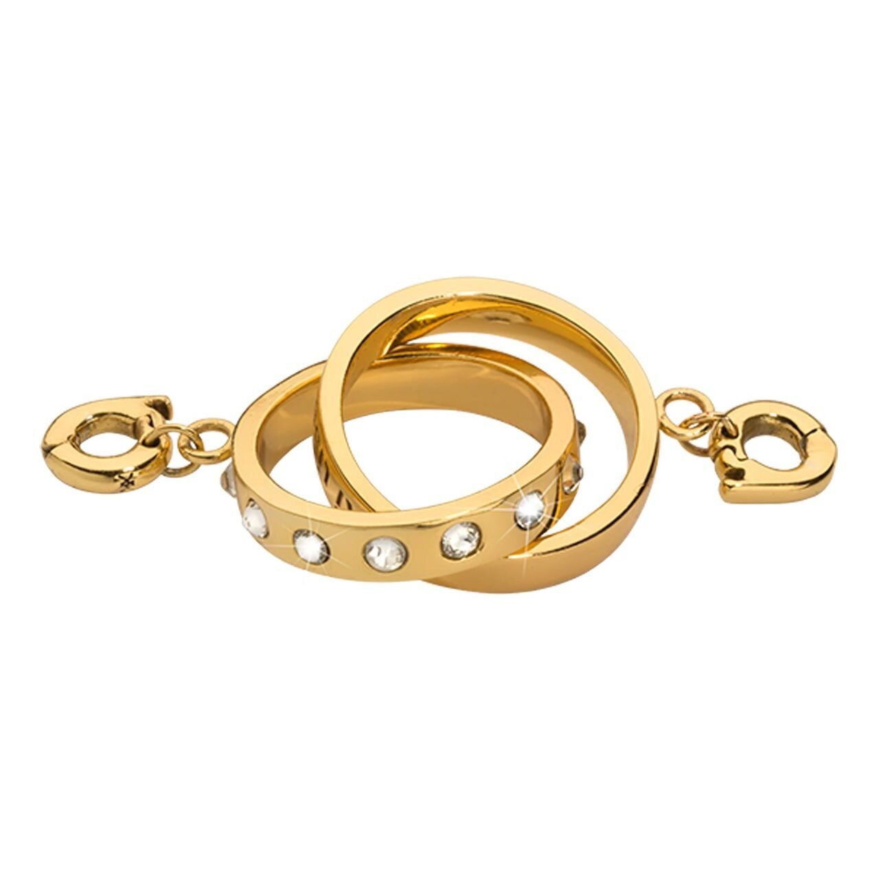 Nikki Lissoni Forever Linked Together Sparkling Eternity Rings Gold-plated with Two Rings of 20 x 20mm D1233GL