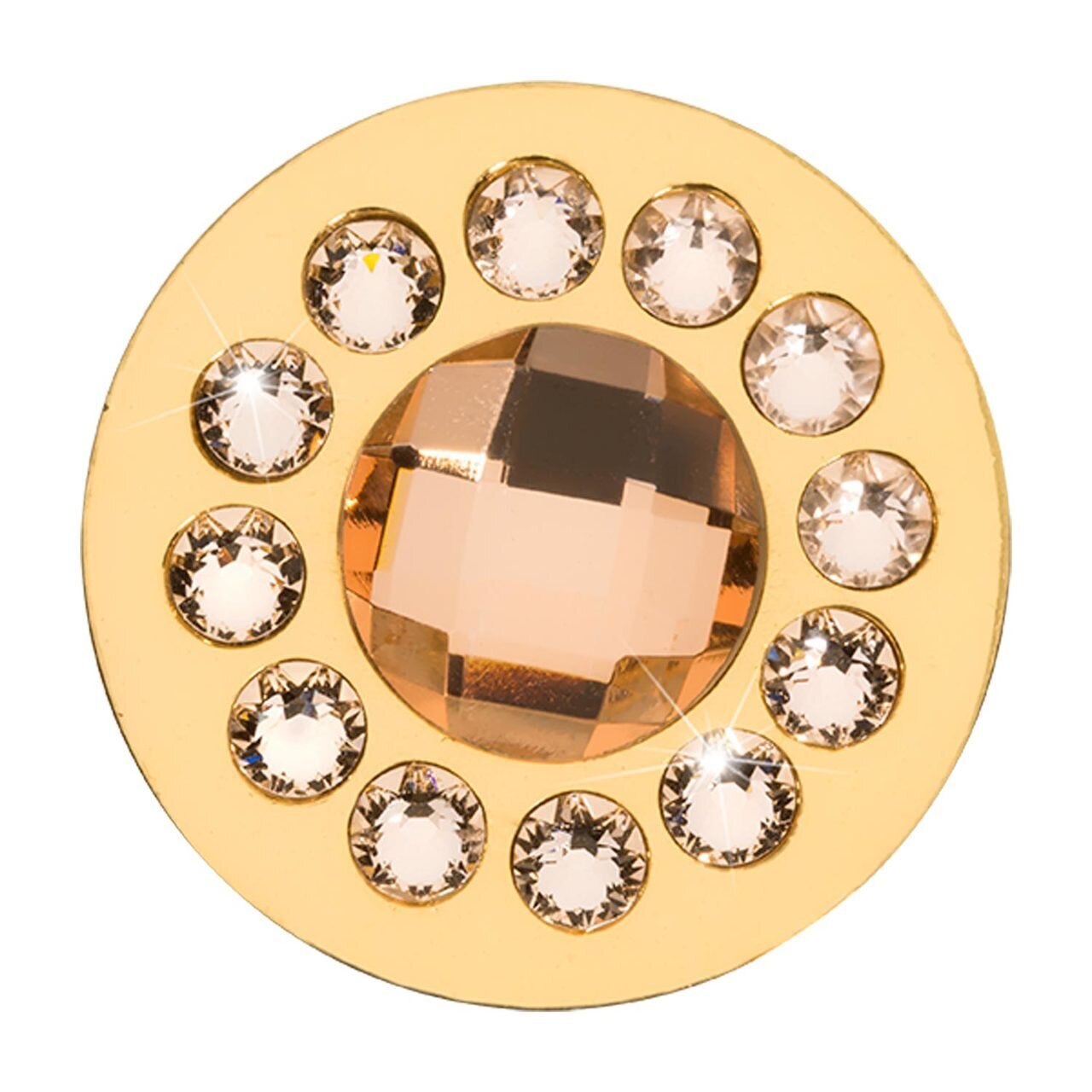 Nikki Lissoni Chic Peach Mirror Glass Gold-plated 33mm Coin C1624GM
