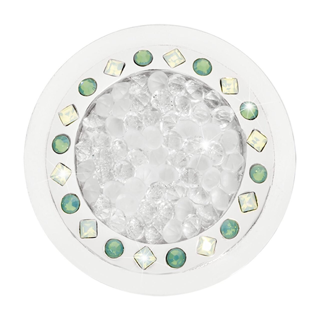 Nikki Lissoni Rock with You with Green Clear Swarovski Crystals Silver-plated 33mm Coin C1618SM