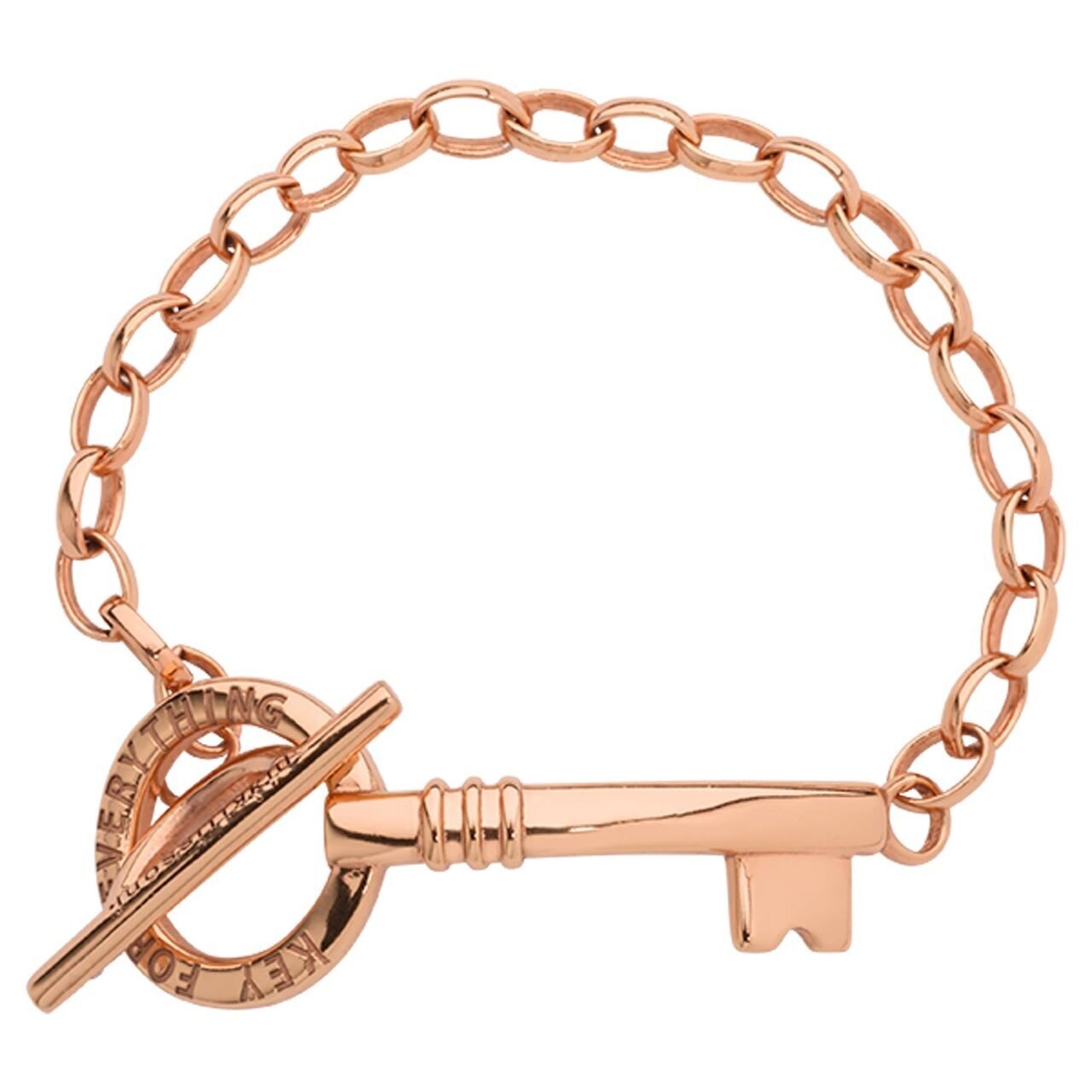 Nikki Lissoni Key To Everything Bracelet with T-Bar Closure Rose Gold-plated 19cm B1133RG19, MPN: B…