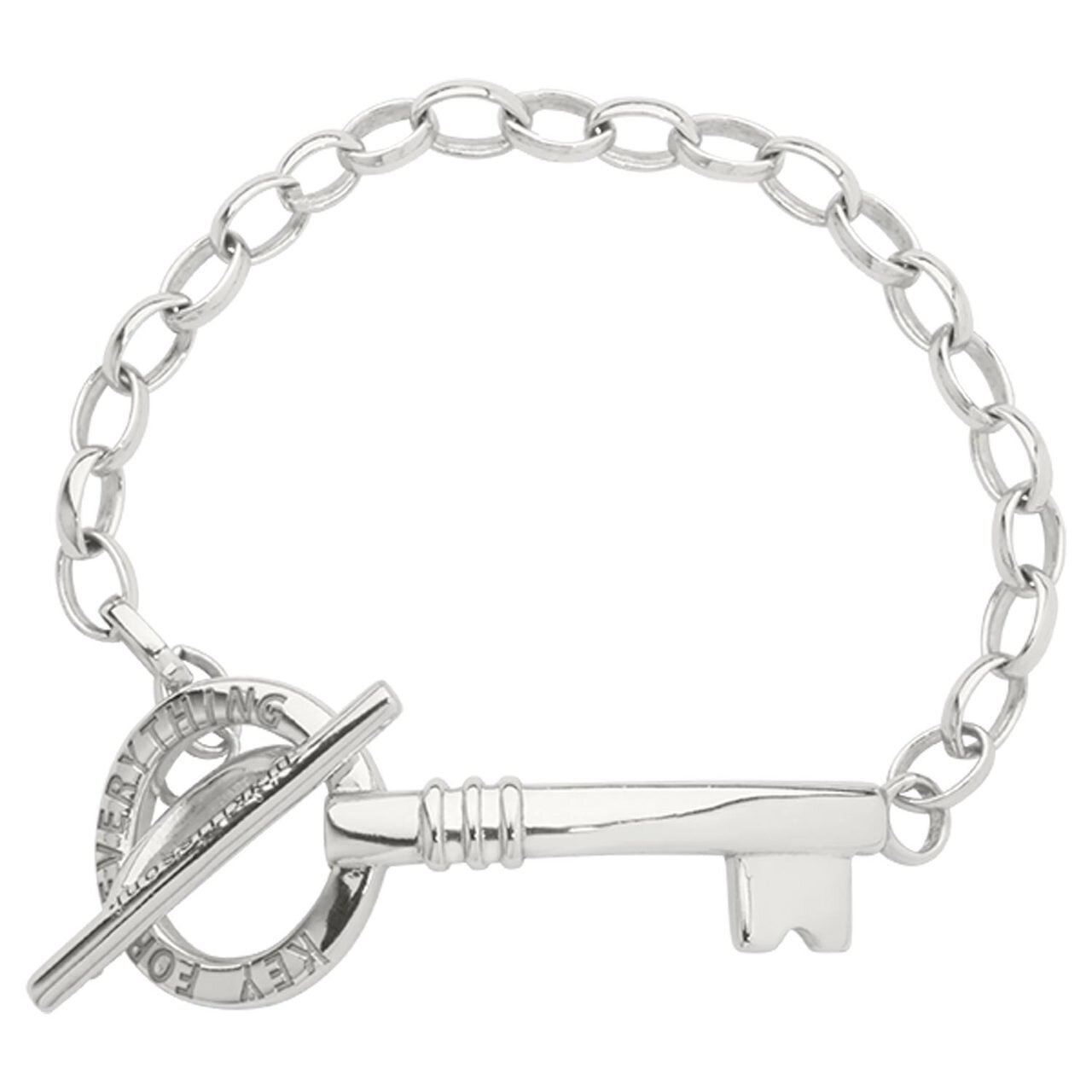 Nikki Lissoni Key To Everything Bracelet with T-Bar Closure Silver-plated 21cm B1133S21