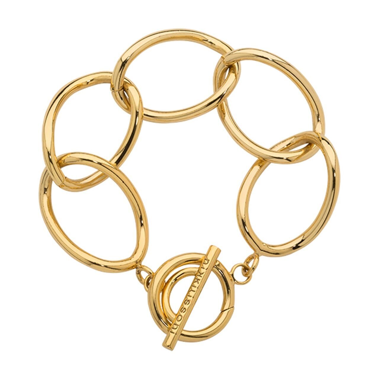 Nikki Lissoni Gold-plated Bracelet of 19cm with 5 Links of 27 x 37mm A T-Bar Closure B1132G19, MPN:…