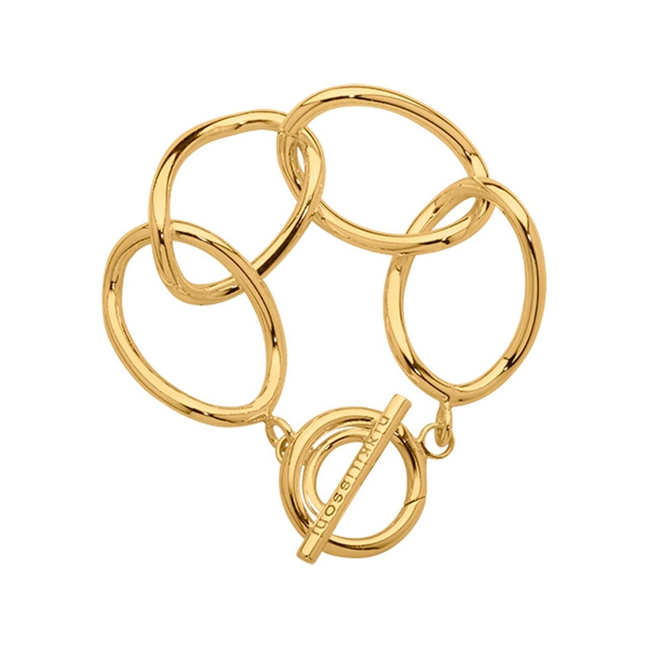Nikki Lissoni Gold-plated Bracelet of 17cm with 4 Links of 27 x 37mm A T-Bar Closure B1132G17