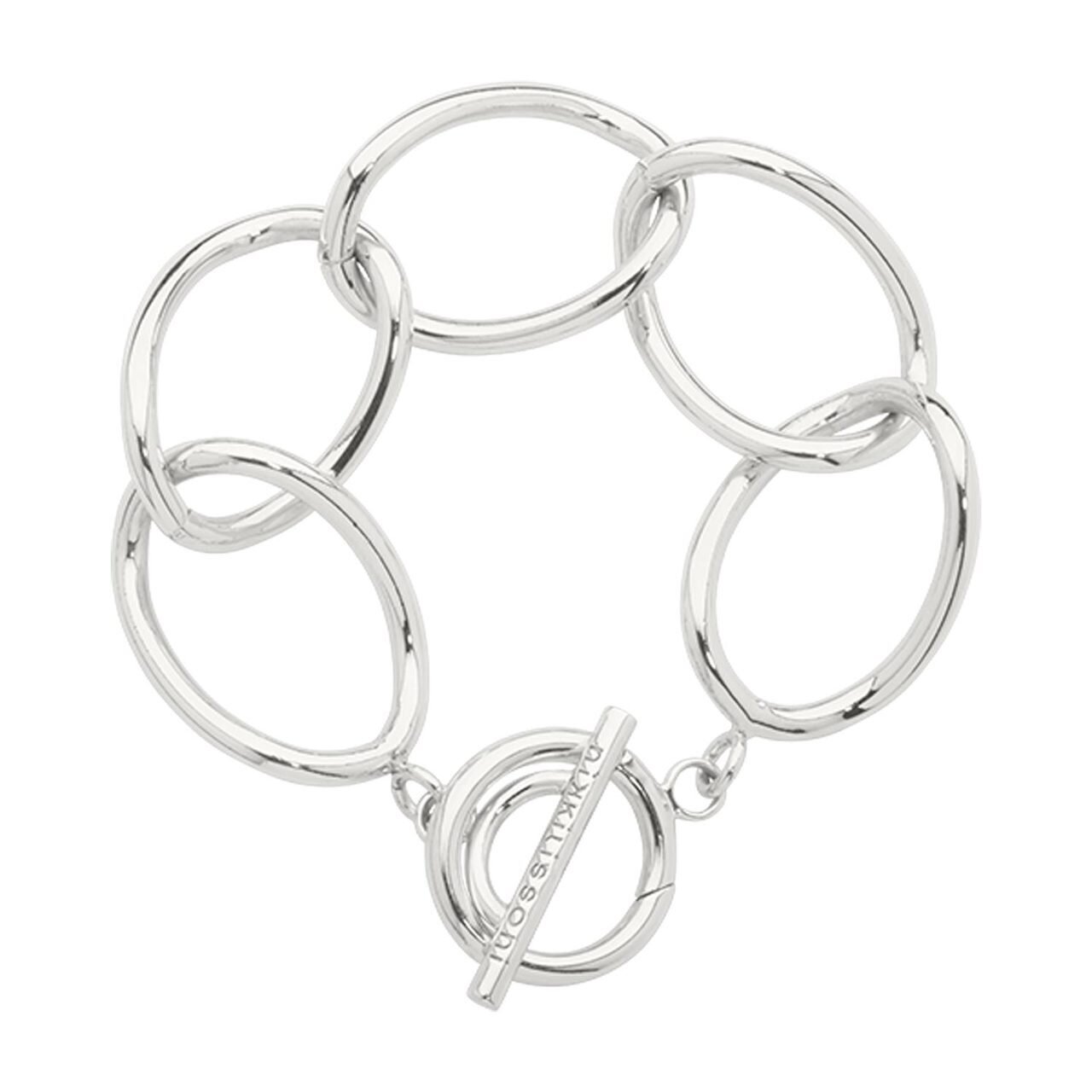 Nikki Lissoni Silver-plated Bracelet of 19cm with 5 Links of 27 x 37mm A T-Bar Closure B1132S19, MP…