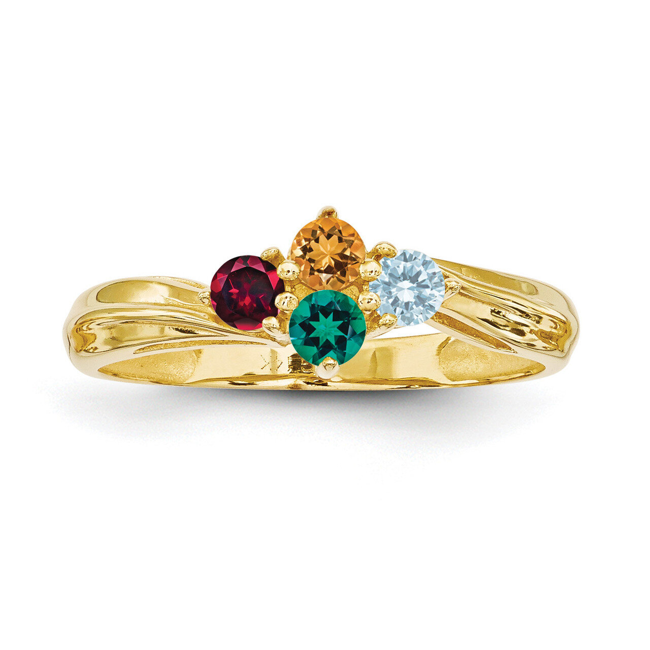 4 Stone Mother&#39;s Ring 14k Yellow Gold Genuine XMR10/4GY, MPN: XMR10_4, 191101537943