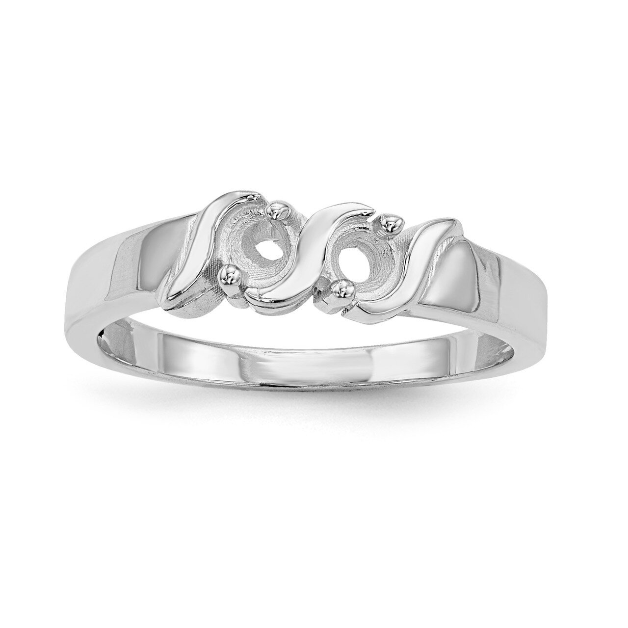 Mothers &amp; Family 14K White Gold Polished 2-Stone Ring Mounting XMR11/2W-7, MPN: XMR11-2W, 191101538…