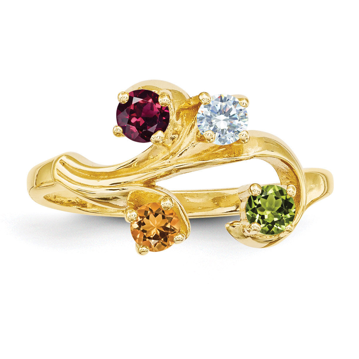 4 Stone Mother&#39;s Ring 14k Yellow Gold Genuine XMR4/4GY, MPN: XMR4_4, 191101538834