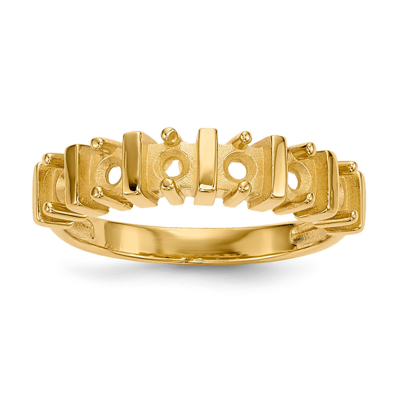 Mothers &amp; Family 14k Yellow Gold Polished 6-Stone Ring Mounting XMR6/6-7, MPN: XMR6-6, 191101539220