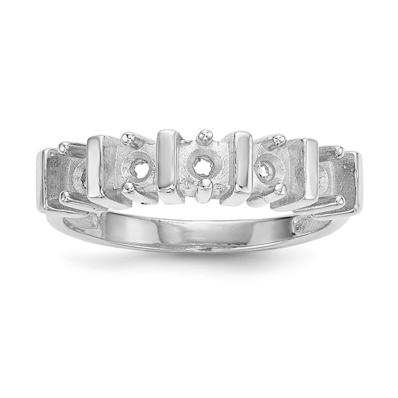 Mothers &amp; Family 14K White Gold Polished 5-Stone Ring Mounting XMR6/5W-7, MPN: XMR6-5W, 191101539213