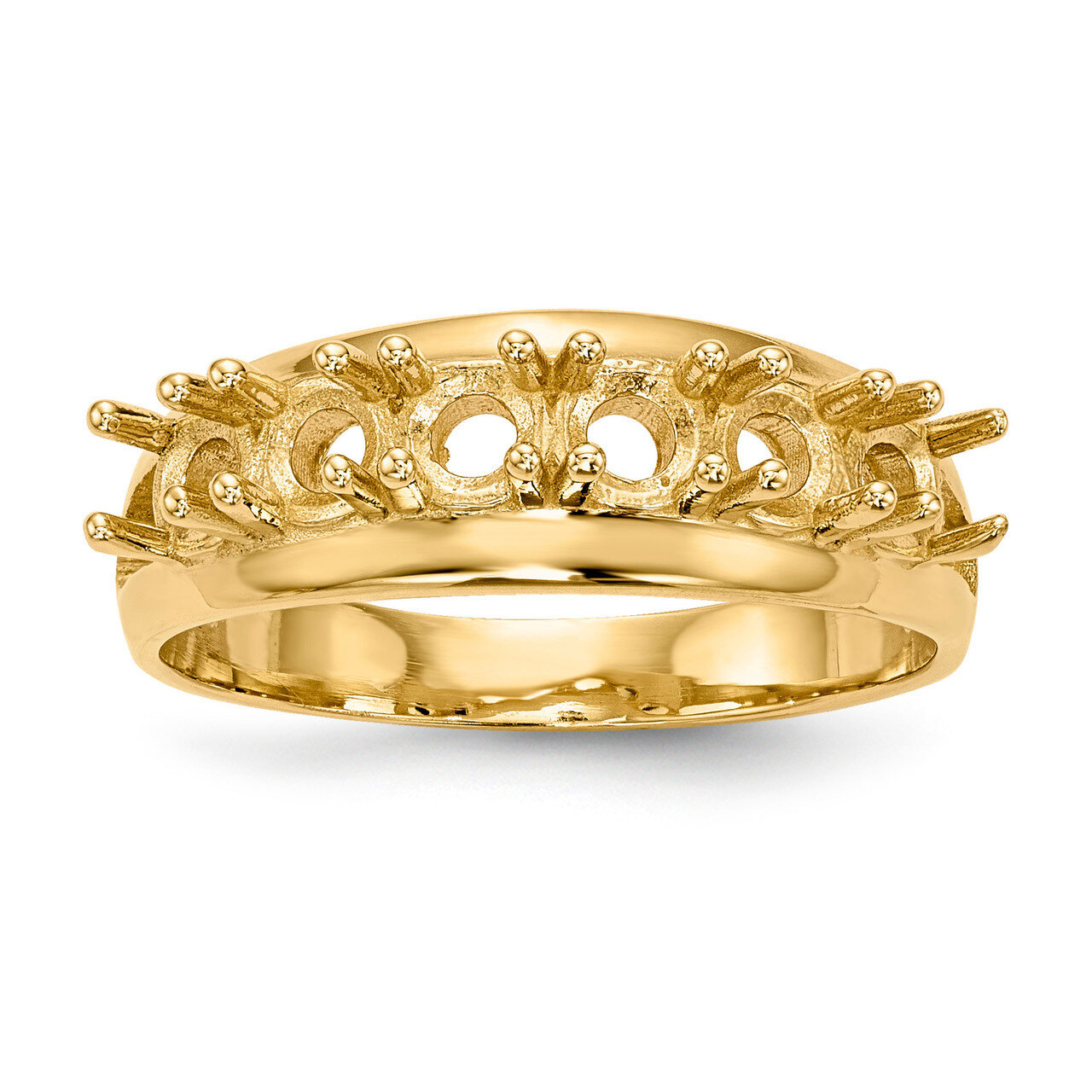 Mothers &amp; Family 14k Yellow Gold Polished 6-Stone Ring Mounting XMR7/6-7, MPN: XMR7-6, 191101539879