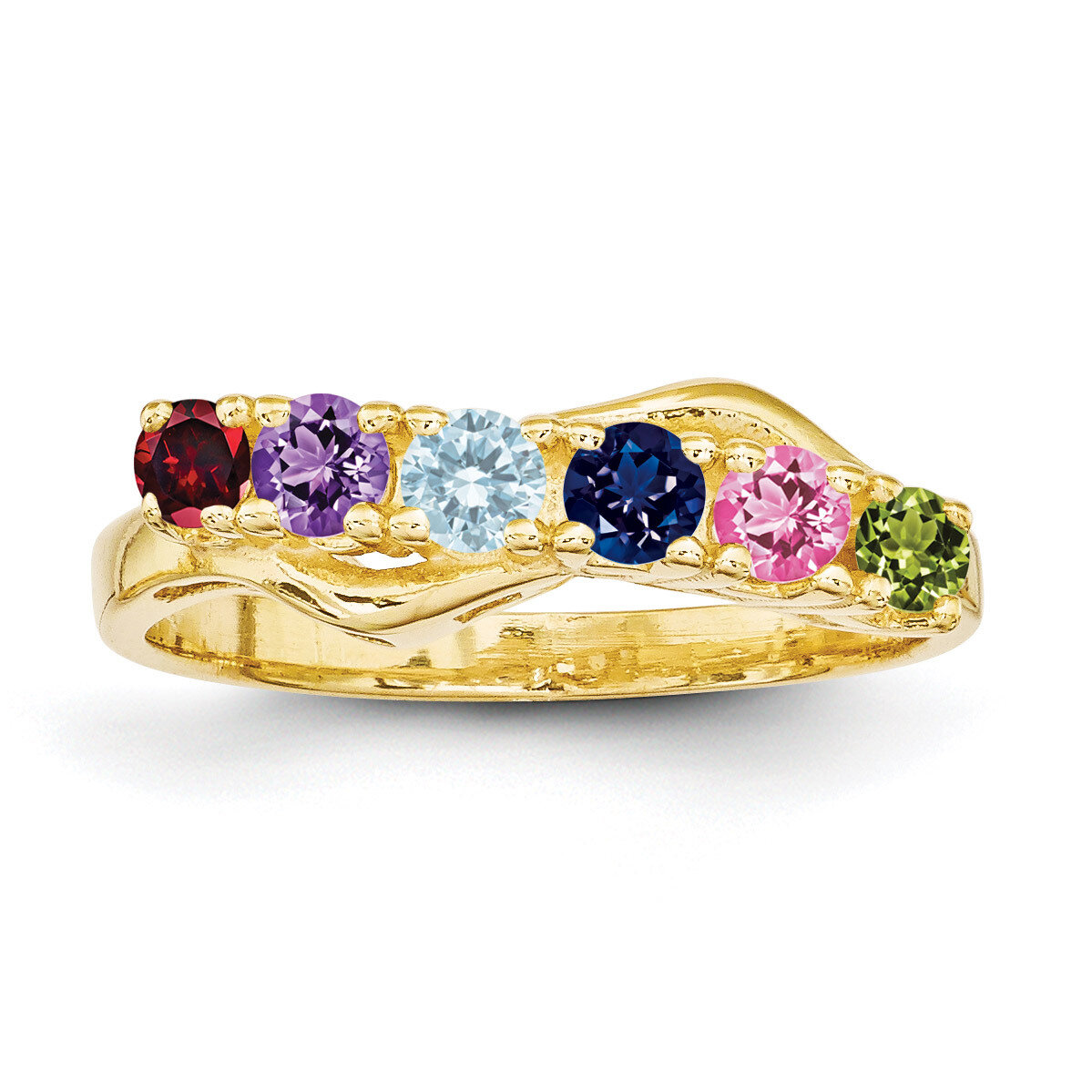 6 Stone Mother&#39;s Ring 14k Yellow Gold Genuine XMR86/6GY, MPN: XMR86_6, 191101540776