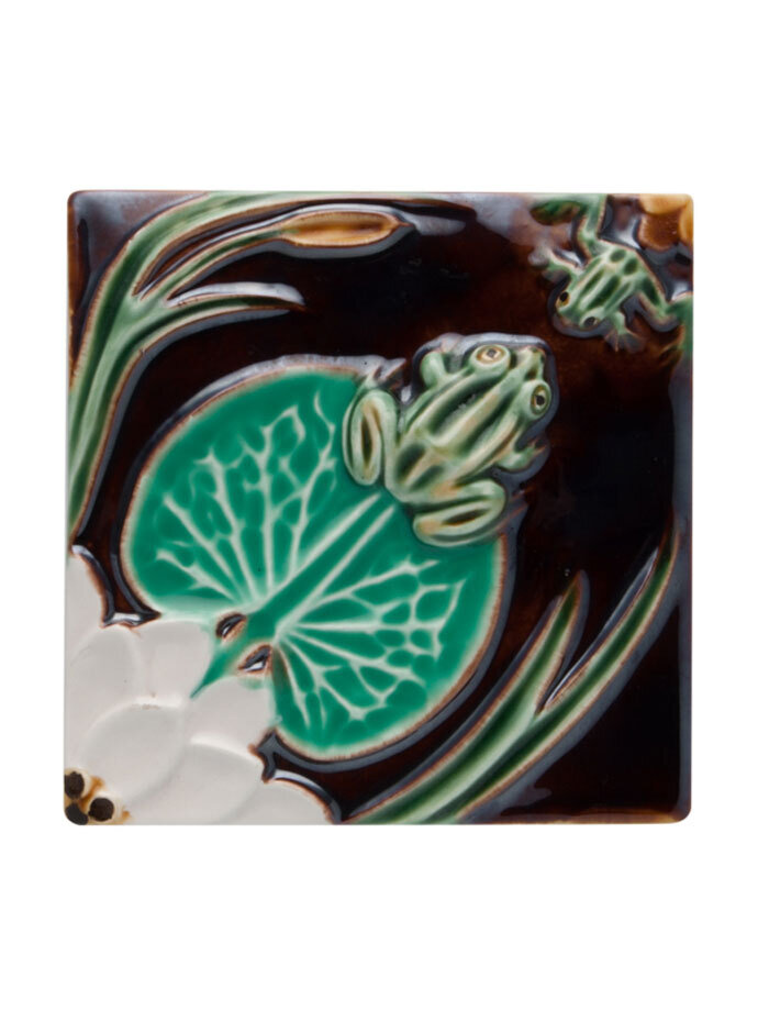 Bordallo Pinheiro Pinheiro Arte Bordallo Pinheiro Tile Frogs with Waterlily Decorated 65003584, MPN…