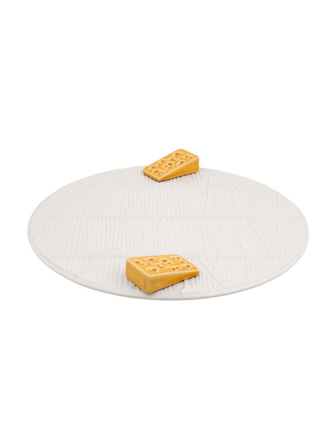 Bordallo Pinheiro Cheese Tray White Cheese Tray with Yellow Cheese White Natural 65004818