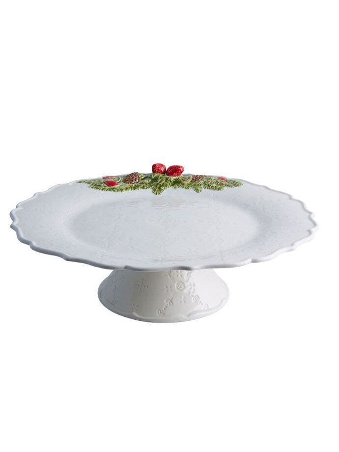 Bordallo Pinheiro Pinheiro Christmas Garland Footed cake pplate Decorated 65020076, MPN: 65020076, …