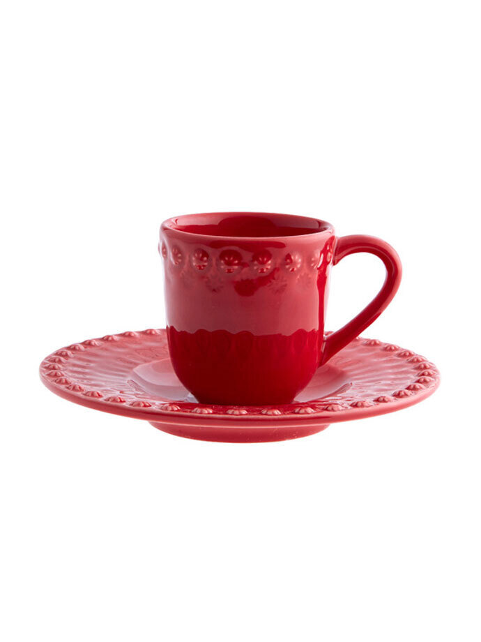 Bordallo Pinheiro Fantasy Coffee cup and saucer Red 65019249