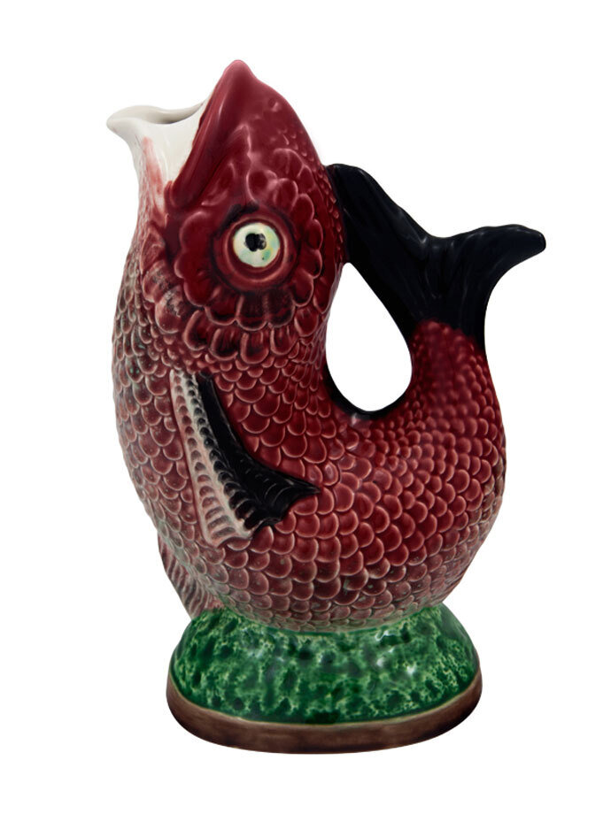 Bordallo Pinheiro Fish Pitcher L Decorated Red 65001579