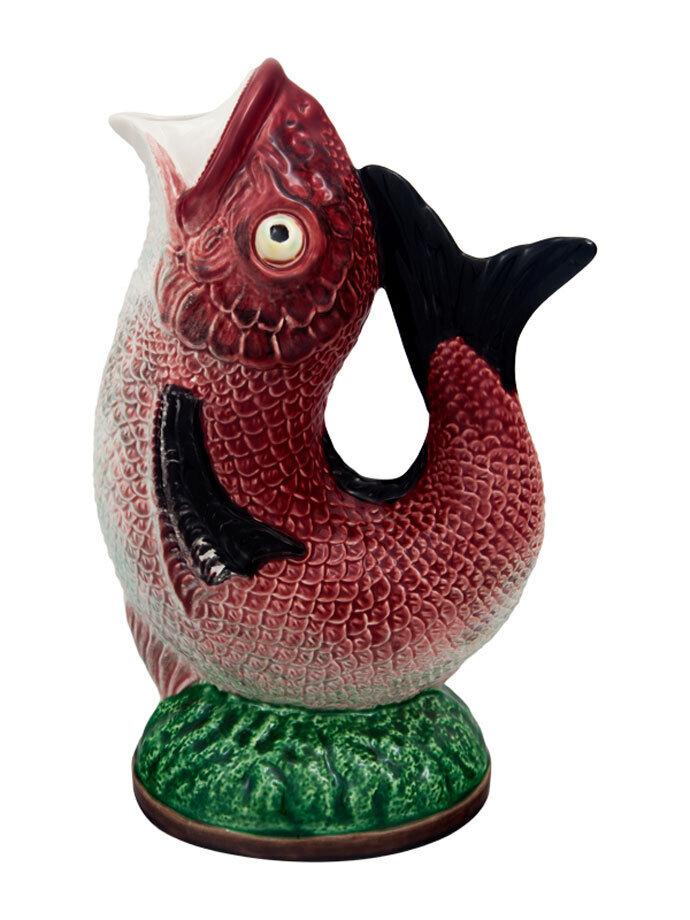 Bordallo Pinheiro Fish Pitcher L Decorated Red 65001566