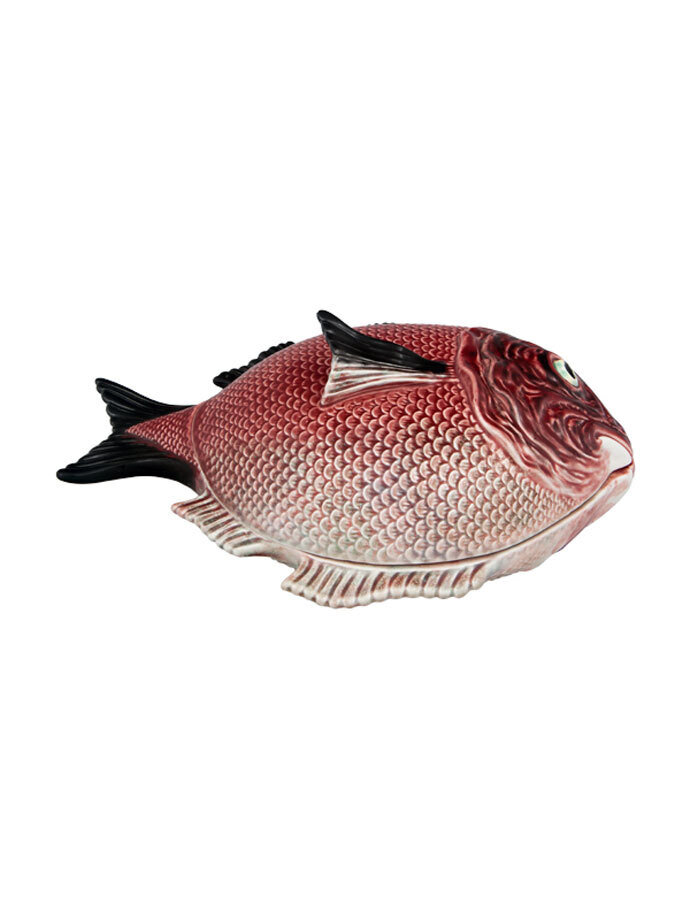 Bordallo Pinheiro Fish Tureen L Decorated Red 65007001