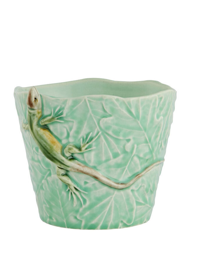 Bordallo Pinheiro Garden of Insects Vase with Lizard Decorated 65019404