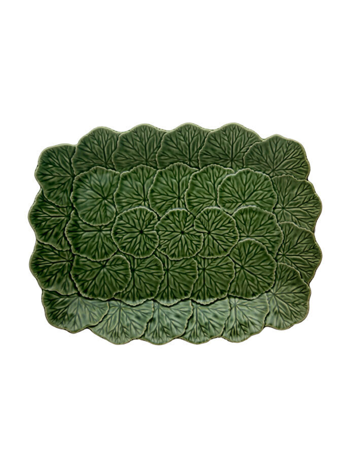 Bordallo Pinheiro Geranium Relief Platter Green 65004418